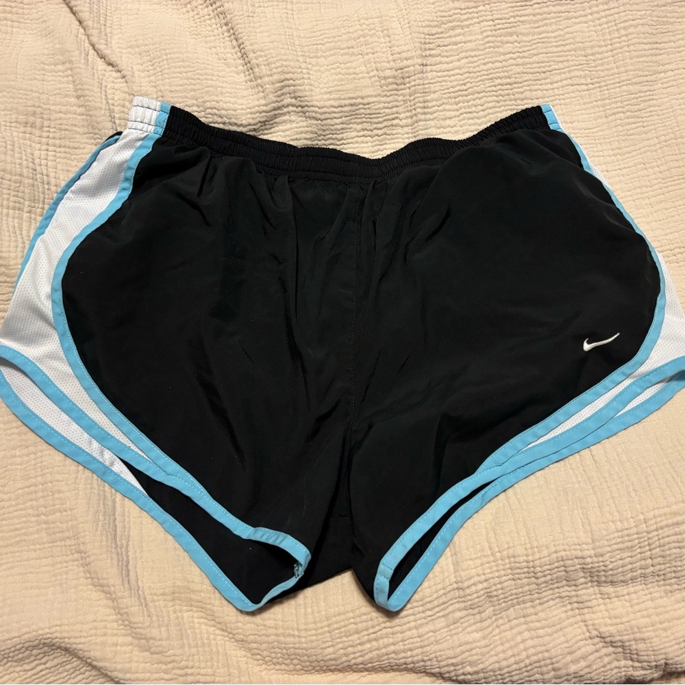 Nike Women's Black Shorts with Blue Trim